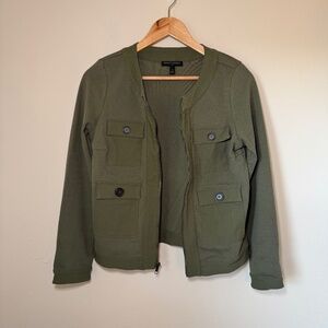 Banana Republic Jacket Women's SM Green Full Zip Utility Bomber